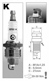 Svíčka zapalovací K19, BRISK 1420