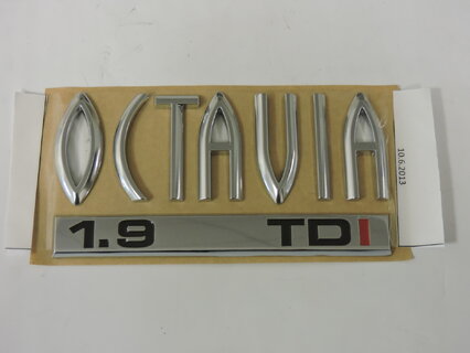 Nápis OCTAVIA 1,9 TDI, ORIGINAL 1U0853687F