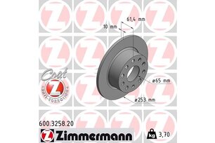 Kotouč brzd zadní OCTAVIA III., ZIMMERMANN 600.3258.20